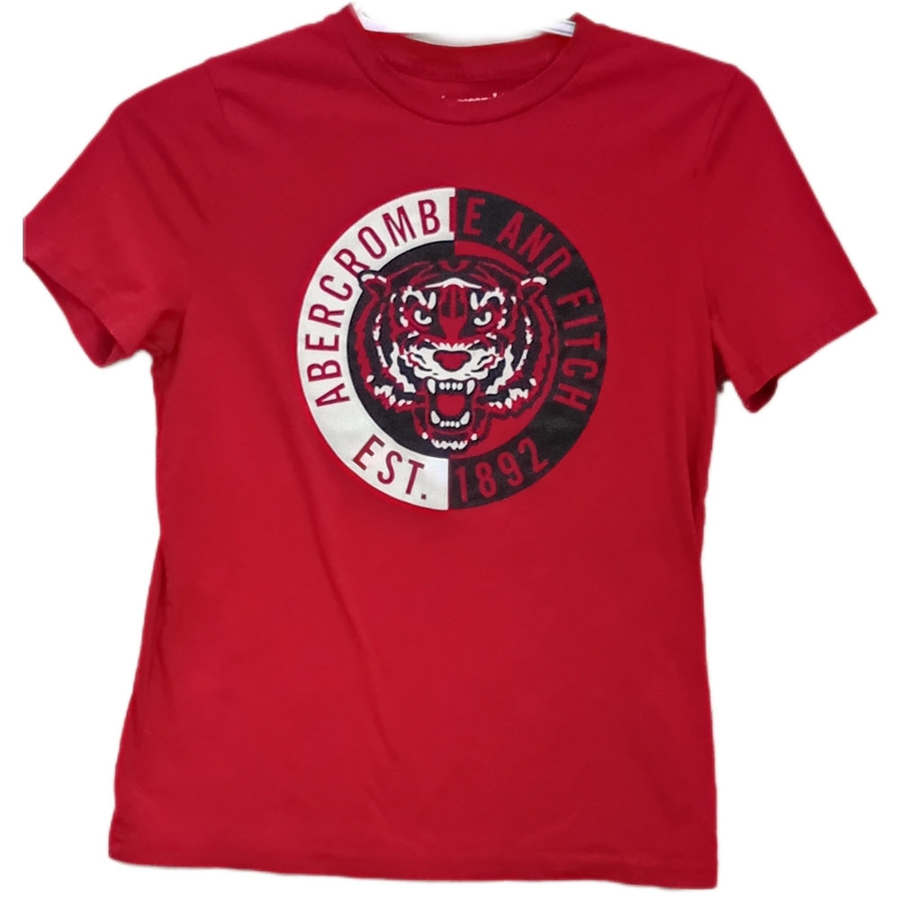 Abercrombie & Fitch Red Tee with Tiger Graphic